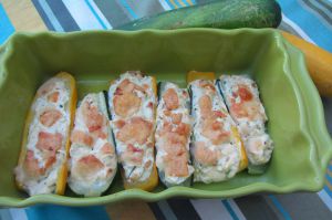 Recette Courgettes farcies à la ricotta et aux herbes