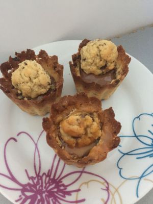 Recette Cookie cup nutella et caramel beurre salé