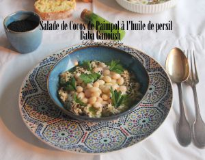 Recette Salade de cocos de Paimpol à l'huile de persil et baba ganoush