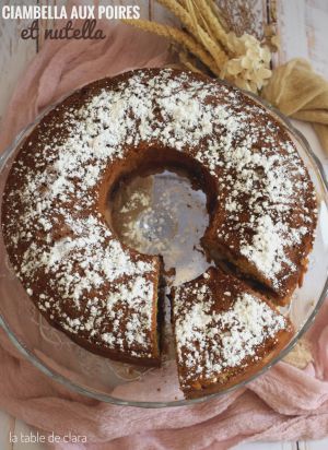 Recette Ciambella aux poires et au nutella