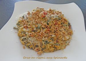 Recette Orzo ou risoni aux épinards *