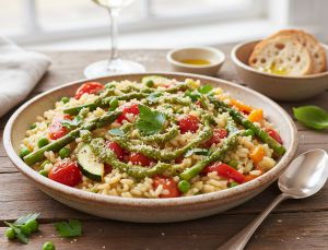 Recette Risotto aux légumes végan : recette facile et délicieuse pour tous les jours