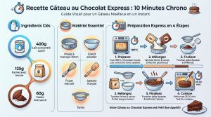 Recette Gâteau chocolat moelleux 3 ingrédients [10 min]