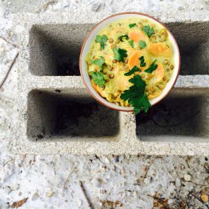 Recette Curry de lentilles carottes et lait de coco (vegan)