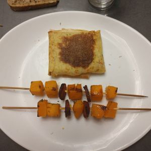 Recette Brochettes de butternut et chorizo au combi  ninja