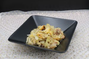 Recette Poêlée aux châtaignes, chou blanc et pommes