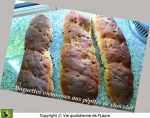 Recette Baguettes viennoises aux pépites de chocolat
