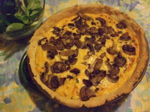 Recette Quiche au potiron et aux champignons