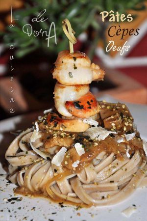 Recette Tagliatelles fraîches aux cèpes et Noix de Saint-Jacques