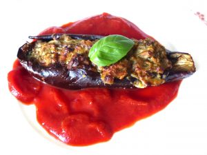 Recette Aubergines farcies aux herbes et parmesan