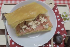 Recette Mille feuille aux 2 saumons et St-Môret