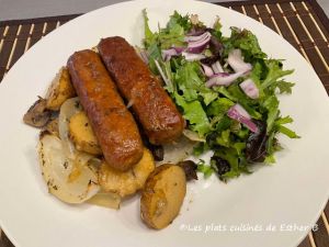 Recette Saucisses, champignons et pommes de terre au four