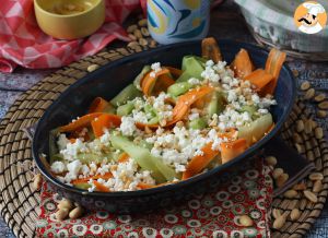 Recette Salade de tagliatelle de légumes et sa sauce à la cacahuète