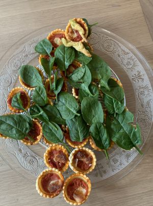 Recette Sapin en tartelettes à la tomate
