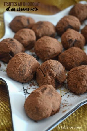 Recette Truffes au chocolat et au sésame noir