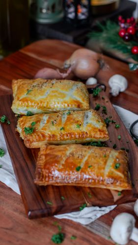 Recette Feuilleté aux châtaignes et champignons