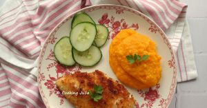 Recette Escalopes de poulet panées et purée de carottes et pommes de terre