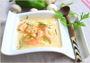 Recette Soupe de crevettes au lait de coco...un peu Thaï sur les bords, mais à ma façon !