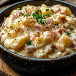 Recette Incroyable de Carbonara de Pommes de Terre : Un Plat Réconfortant et Savoureux à Déguster en Famille