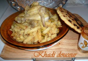 Recette Tajine de poulet aux olives et citron confit