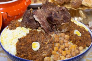 Recette Couscous de Mostaganem: couscous belmaamar w l’ham كسكس بالمعمر واللحم