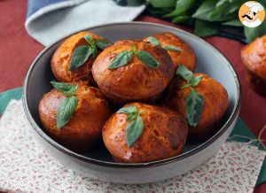 Recette Muffins à la tomate au coeur fondant de mozzarella