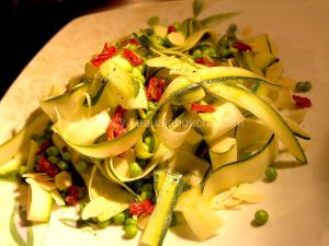 Recette Salade de Courgettes aux Amandes et Petits Pois
