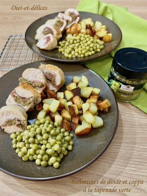 Recette Ballottines de dinde à la coppa et à la tapenade verte