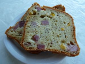 Recette Cake au jambon aux olives et au maïs