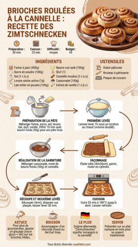Recette Brioches roulées à la cannelle : recette des Zimtschnecken