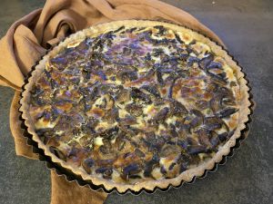 Recette Tarte aux champignons, pâte brisée au sarrasin