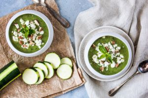 Recette Soupe froide aux courgettes et à la menthe (vegan)