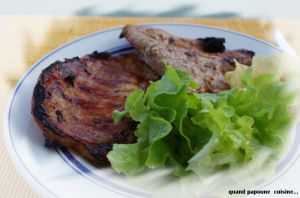 Recette Côte et grillade de porc marinees au barbecue