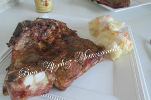 Recette Travers ou plat de côte ou ribs de porc marinés sauce massalé au bbq et chou-fleur breton béchamel