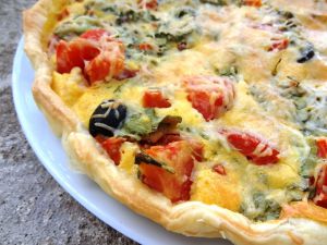 Recette Quiche aux tomates et roquette