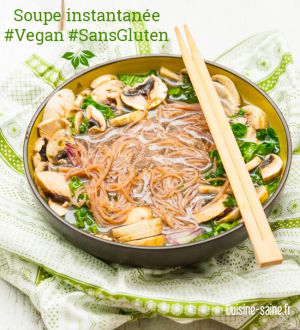 Recette Soupe instantanée vegan sans gluten