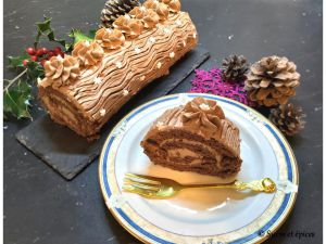 Recette Bûche roulée avec ganache montée au chocolat au lait et mascarpone