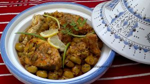 Recette Tajine de poisson aux olives Meslalla