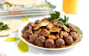 Recette Tajine de courgettes aux boulettes de viande hachée