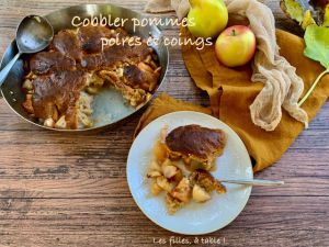 Recette Cobbler aux pommes, poires et coings