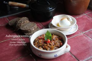Recette Aubergines confites aux tomates séchées et vinaigre balsamique