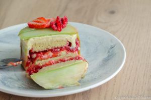 Recette Entremet rhubarbe et fraises