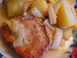 Recette Mijoté de côtelettes de porc au fenouil et aux pommes de terre