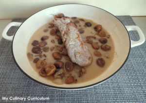Recette Filet mignon de porc aux marrons (Pork tenderloin with chestnuts)
