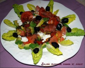 Recette Salade fraicheur aux saumon avocat