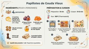 Recette Papillotes gouda vieux fruits secs : recette inratable