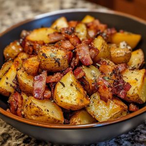 Recette Pommes rôties miel bacon : Recette facile et savoureuse