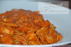 Recette Spaghetti, Poulet tomate et mascarpone |