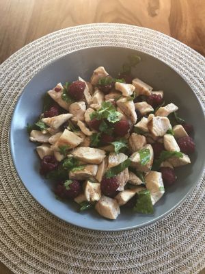 Recette Salade de poulet aux framboises