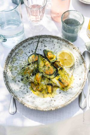 Recette Turbot sauce aux moules safranée